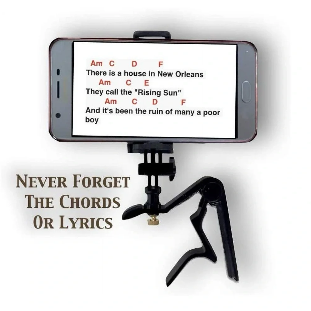 Smart-Po is the patented capo that holds your smartphone